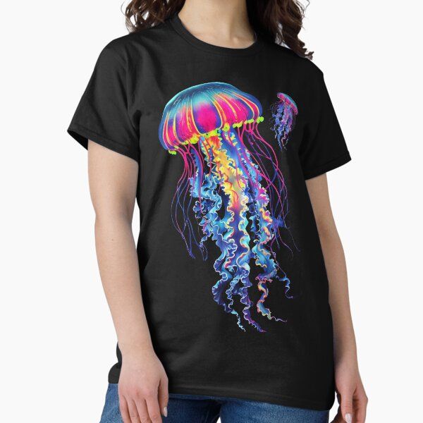Colorful Psychedelic Neon Jellyfish