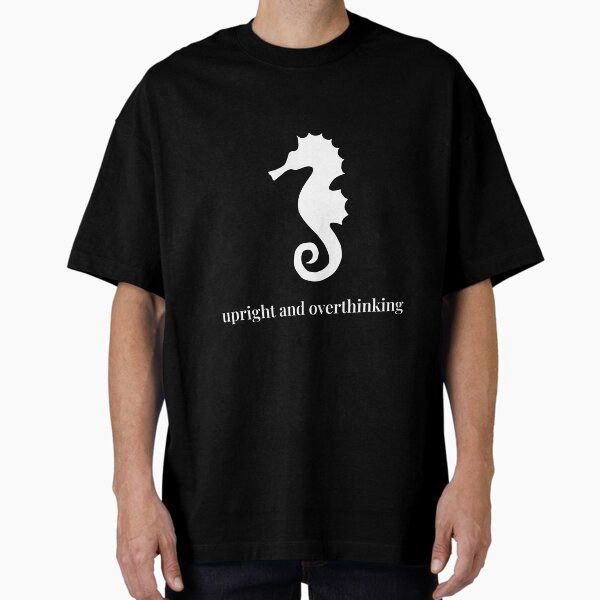 Upright and Overthinking – Minimalist Seahorse Silhouette