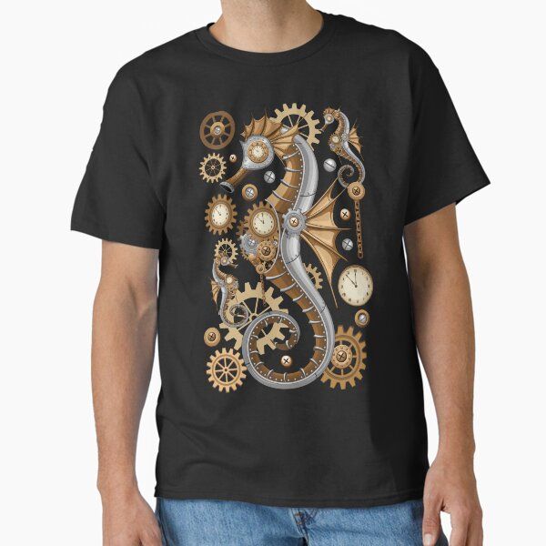 Seahorse Clockwork Steampunk Retro Fantasy